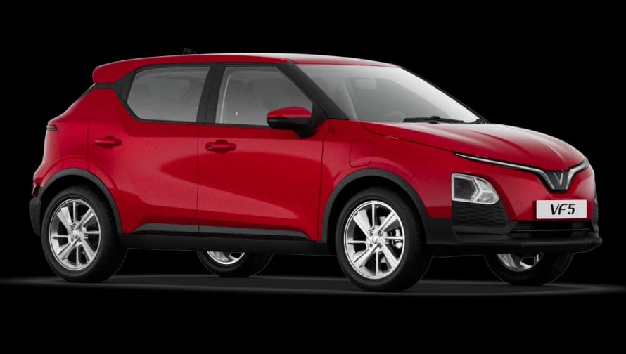 VinFast VF 5 màu Solar Ruby, góc nhìn phía trước bên trái
